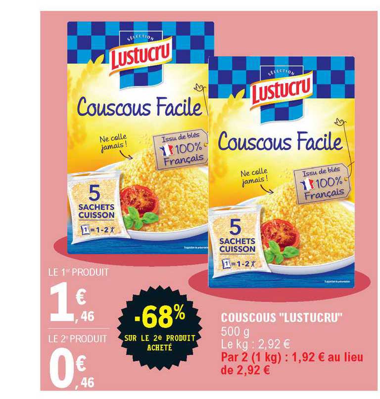 Promo Couscous Lustucru chez E.Leclerc iCatalogue.fr
