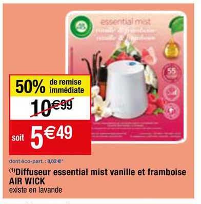 Air Wick Air wick diffuseur essential mist vanille et framboise 25