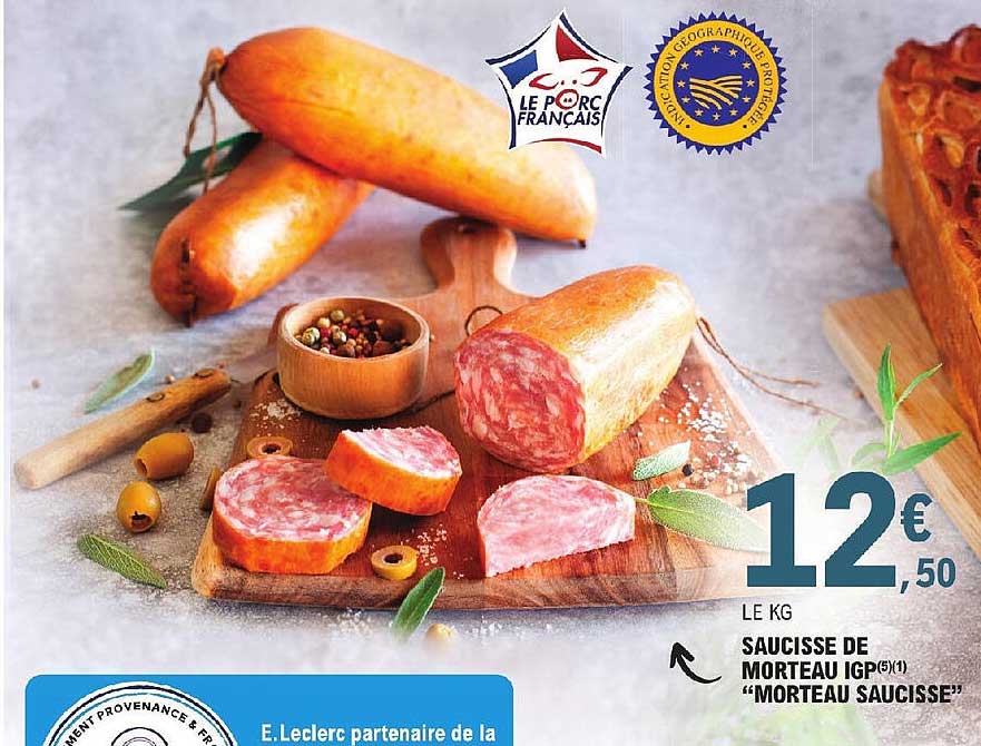 Promo Saucisse De Morteau Igp "morteau Saucisse" chez E.Leclerc