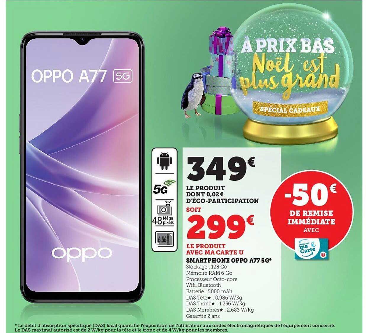 Promo Smartphone Oppo A77 5g chez Hyper U iCatalogue.fr