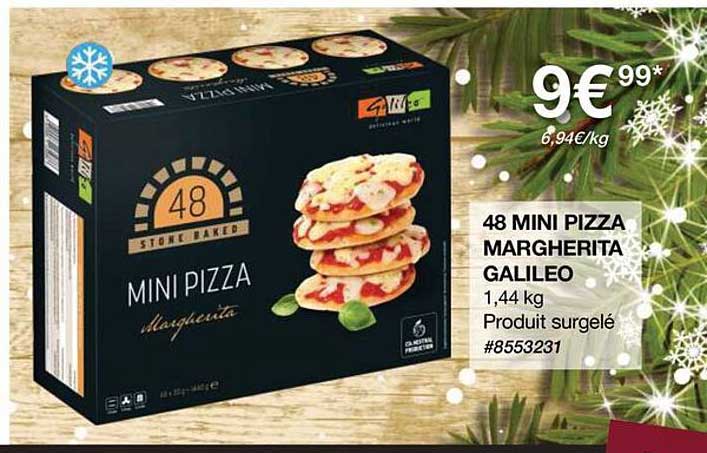 Promo 48 Mini Pizza Margherita Galileo chez Costco - iCatalogue.fr