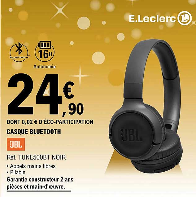 Promo Casque Sans Fil Jbl chez E.Leclerc