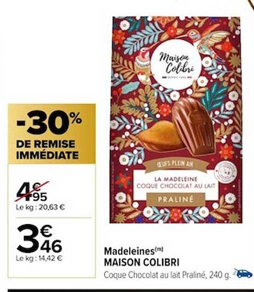 Promo MADELEINES MAISON COLIBRI chez E.Leclerc