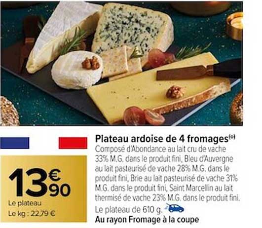 Promo Plateau Ardoise De 4 Fromages Chez Carrefour Icataloguefr 