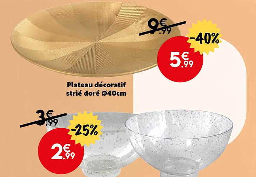 Plateau Décoratif En Métal Doré 29 Cm - Surface Martelée, Antidérapant, Pour Bijoux, Service