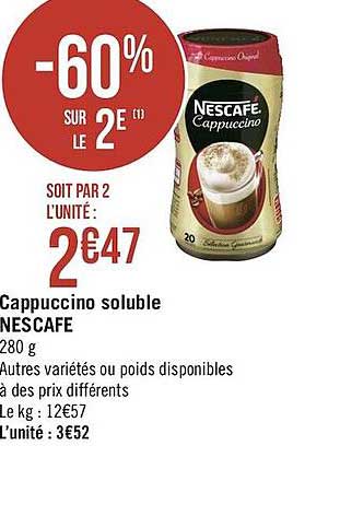 Promo Nescafé nescafe cappuccino vanille chez Géant Casino