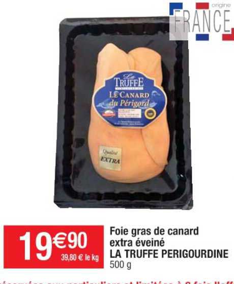 Foie gras de canard extra éveiné et assaisonné - Carrefour - 550 g