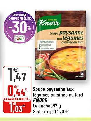 KNORR - Soupe Paysanne aux Légumes Cuisinée au Lard