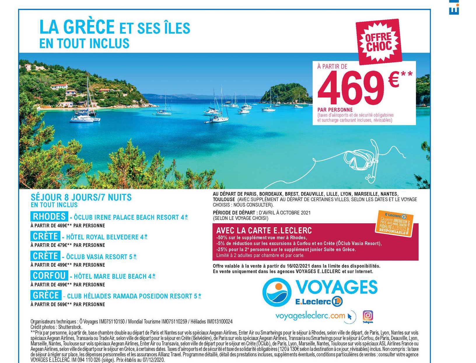 leclerc voyage promo grece