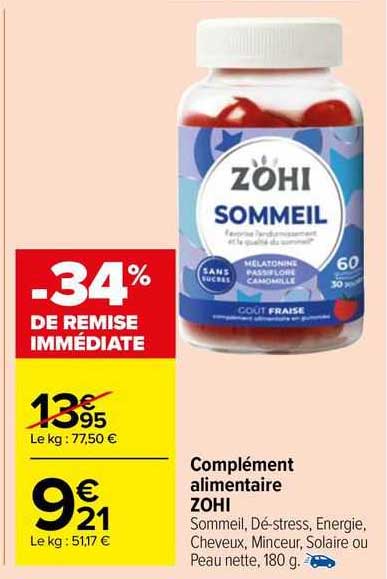 Complément Alimentaire Zohi Gommes Pour Cheveux - 60 Gommes - Expiration 11/2024 - Vitamines