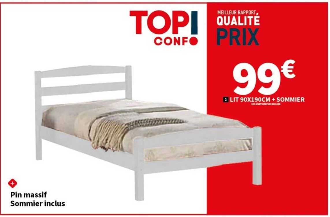Lit 90x190 Avec Sommier Et Tête De Lit Victorienne - Cadre Métal Blanc, Hauteur 36 Cm, Support 400 Kg - Montage Facile