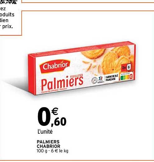 Chabrior Feuilletés Palmiers 100G main image 0