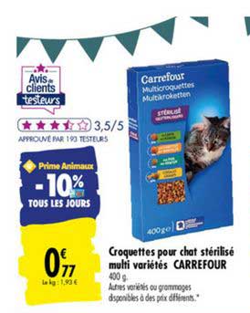 Offre Croquettes Pour Chat Sterilise Multi Varietes Carrefour Chez Carrefour