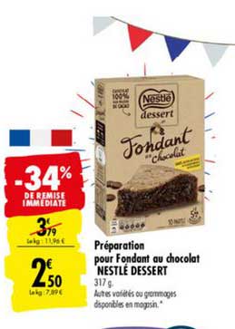 Offre Preparation Pour Fondant Au Chocolat Nestle Dessert 34 De Remise Immediate Chez Carrefour