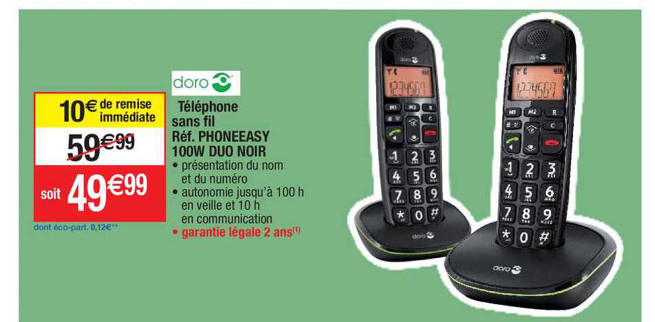 Téléphone DORO Duo PhoneEasy 100