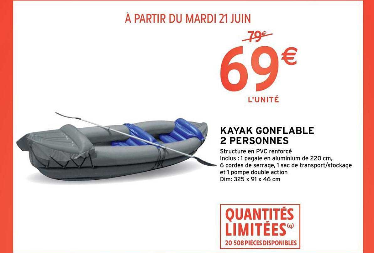 Intermarché Hyper Kayak Gonflable 2 Personnes