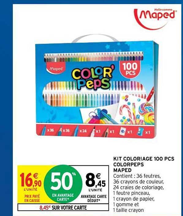 Promo Kit Coloriage 100 Pcs Colorpeps Maped chez Intermarché Hyper