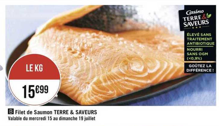 Offre Filet De Saumon Terre Saveurs Chez Geant Casino