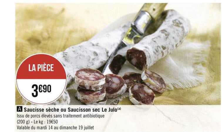 Promo Saucisson sec ou saucisse sèche Le Julo chez Géant Casino