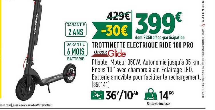 Promo Trottinette électrique urbanglide 100max chez Géant Casino