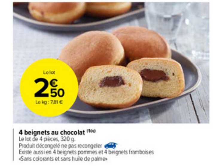Promo 4 Beignets Au Chocolat chez Carrefour Market - iCatalogue.fr