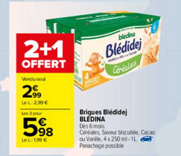 Promo Blédina briques blédidej chez Carrefour Market