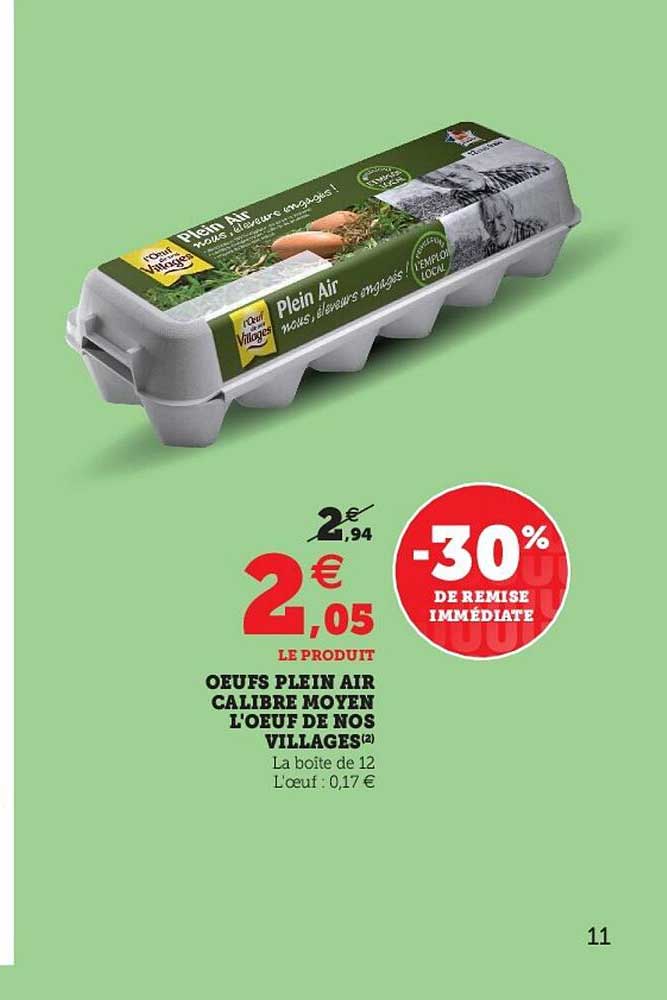Offre Oeufs Plein Air Calibre Moyen L