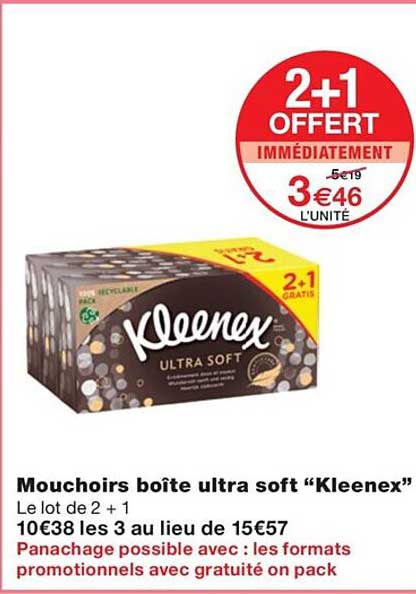 KLEENEX(R) 3 Boîtes De Mouchoirs Ultra Soft - Aldi - France - Archive