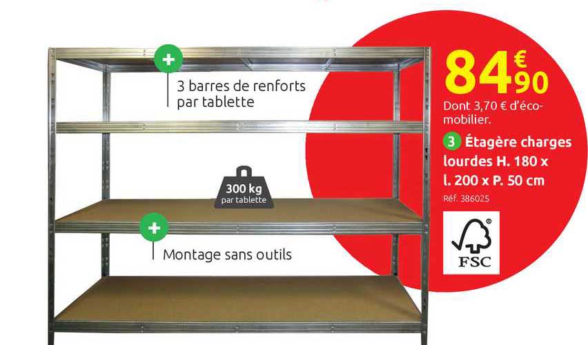Étagère De Rangement Métal Lourde DayPlus - 200 X 100 X 50 Cm - Charge Max 875 Kg - Pour Cave, Garage, Atelier - Montage Facile