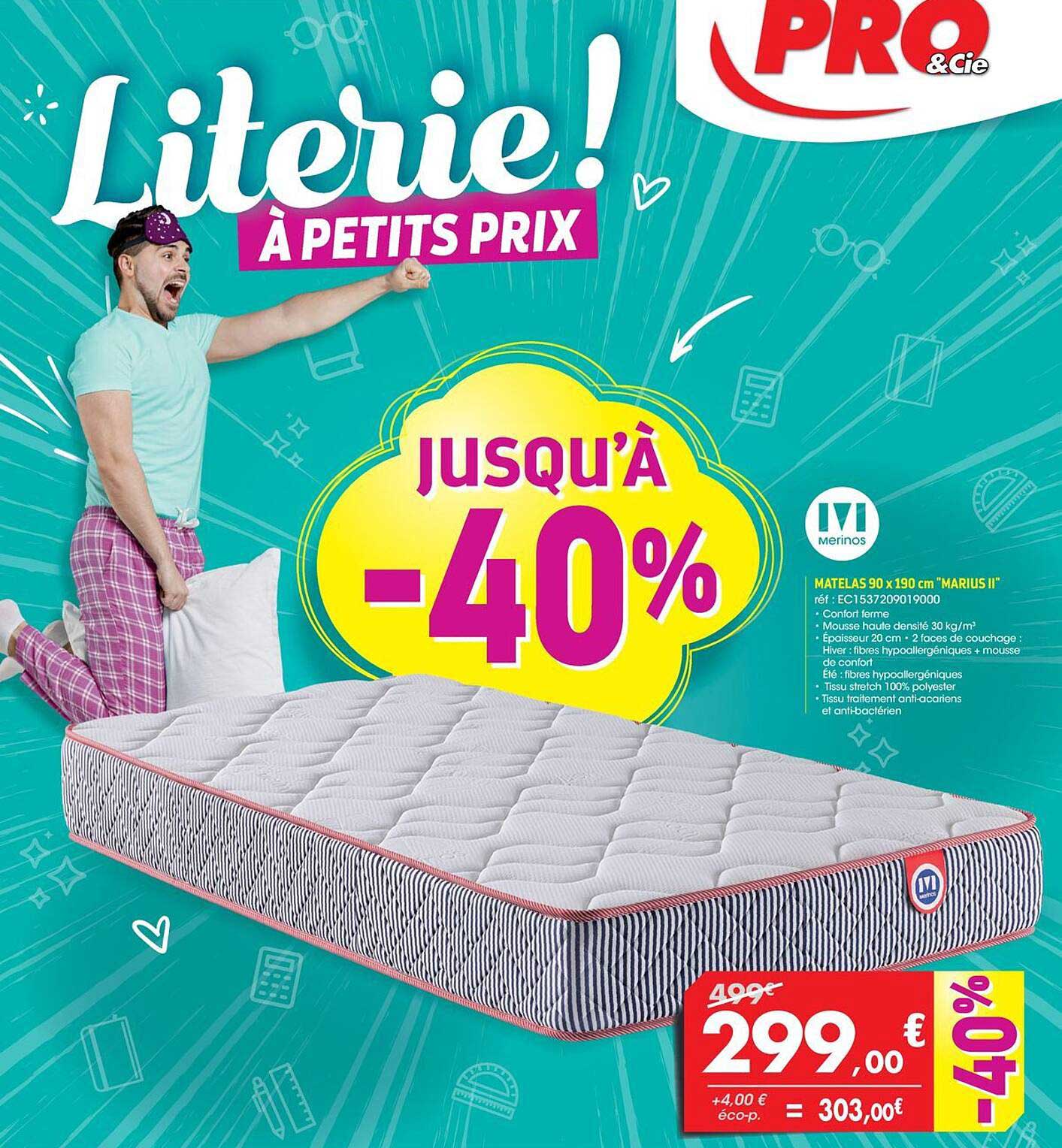 Promo Matelas 90 X 190 Cm marius II Chez PRO Cie ICatalogue fr