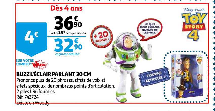 Promo Buzz l'Eclair Personnage Parlant chez Auchan
