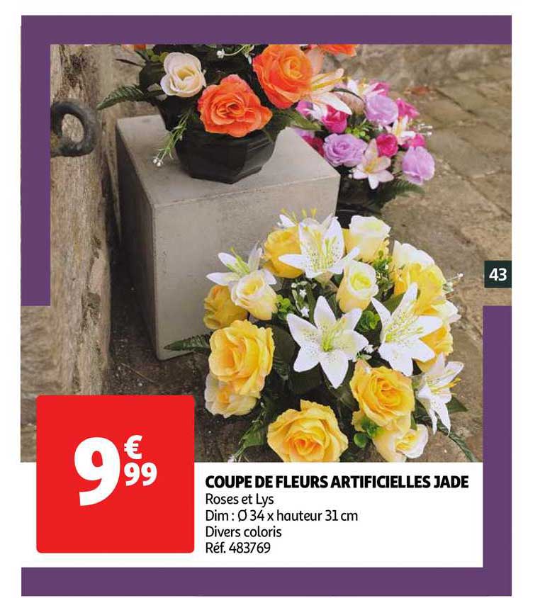 Offre Coupe De Fleurs Artificiels Jade chez Auchan Direct