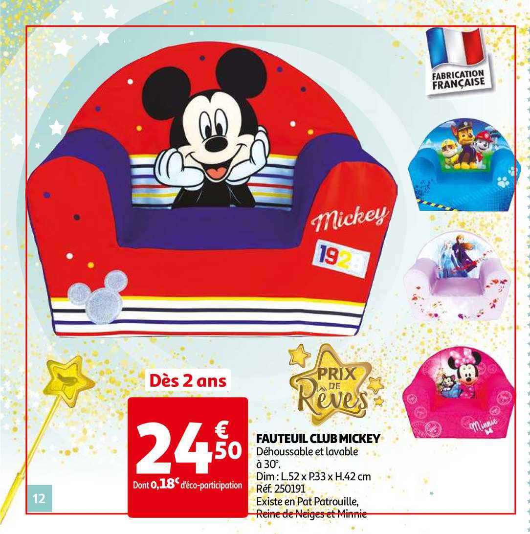 Offre Fauteuil Club Mickey Chez Auchan