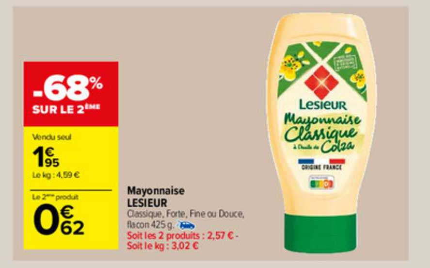 Promo Mayonnaise Lesieur chez Carrefour Market - iCatalogue.fr