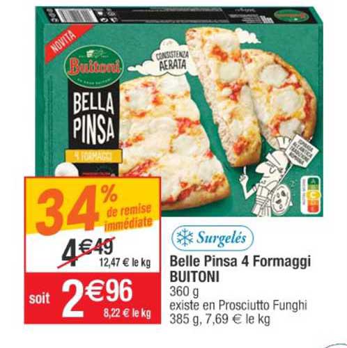 Promo Belle Pinsa 4 Formaggi Buitoni Chez Cora - ICatalogue.fr