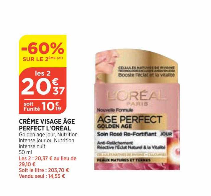 Crème visage L'Oreal Make Up AGE PERFECT 30 ml