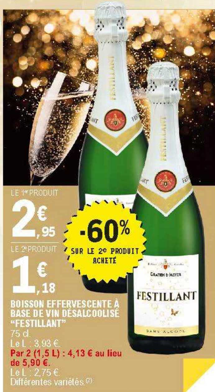 Promo VIN SANS ALCOOL ROUGE FESTILLANT chez E.Leclerc