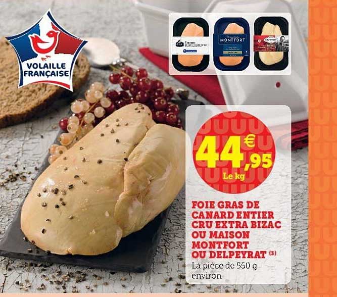 Foie gras de canard cru extra, BIZAC, 1 pièce - Super U, Hyper U
