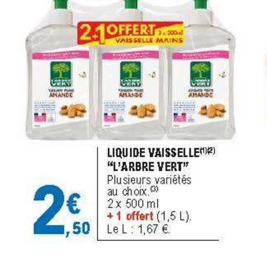 Promo Liquide Vaisselle l'Arbre Vert chez E.Leclerc