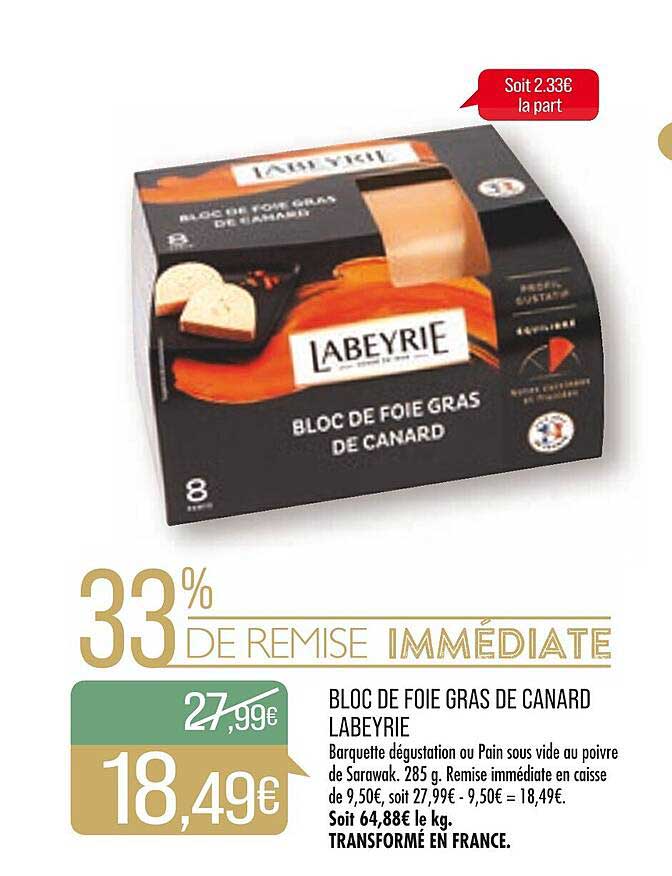 Promo Bloc De Foie Gras De Canard Labeyrie Chez Match ICatalogue Fr