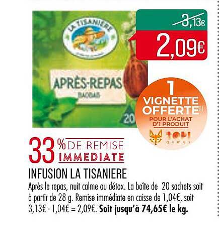 La Tisanière - Infusion detox x25 - Supermarchés Match
