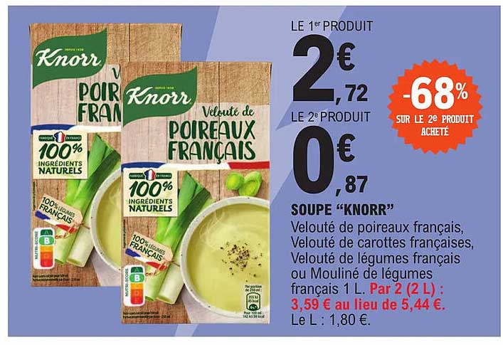 KNORR : Velouté de légumes francais - chronodrive