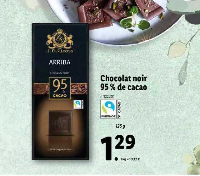Promo Chocolat Noir 95 De Cacao J.d.gross chez Lidl iCatalogue.fr