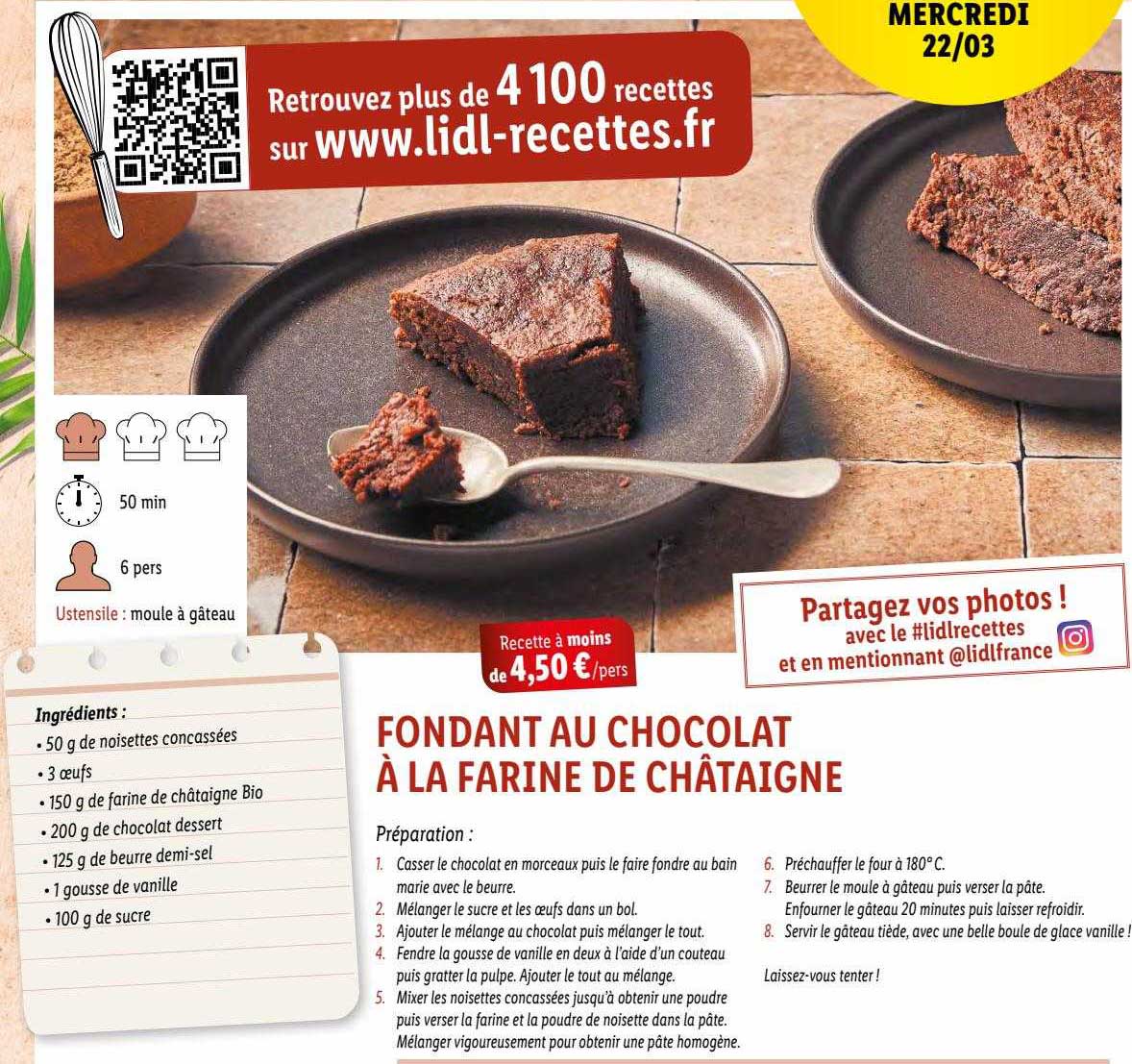 Lidl Fondant Au Chocolat à La Farine De Châtaigne