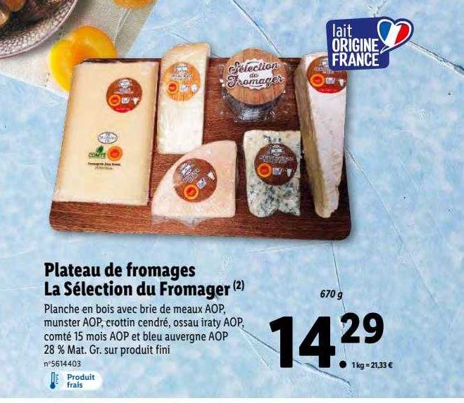 Promo Plateau De Fromages La Sélection Du Fromager Chez Lidl Icataloguefr 