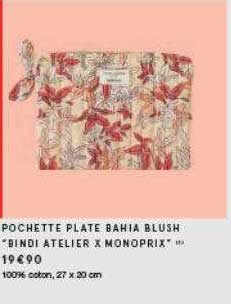 Monoprix Pochette Plate Bahia Blush Bindi Atlier Monoprix
