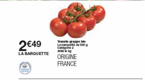 Monoprix Tomate Grappe Bio