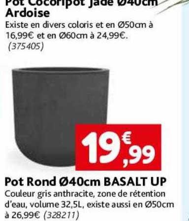 Promo Pot Rond Cm Basalt Up Chez Point Vert Icatalogue Fr