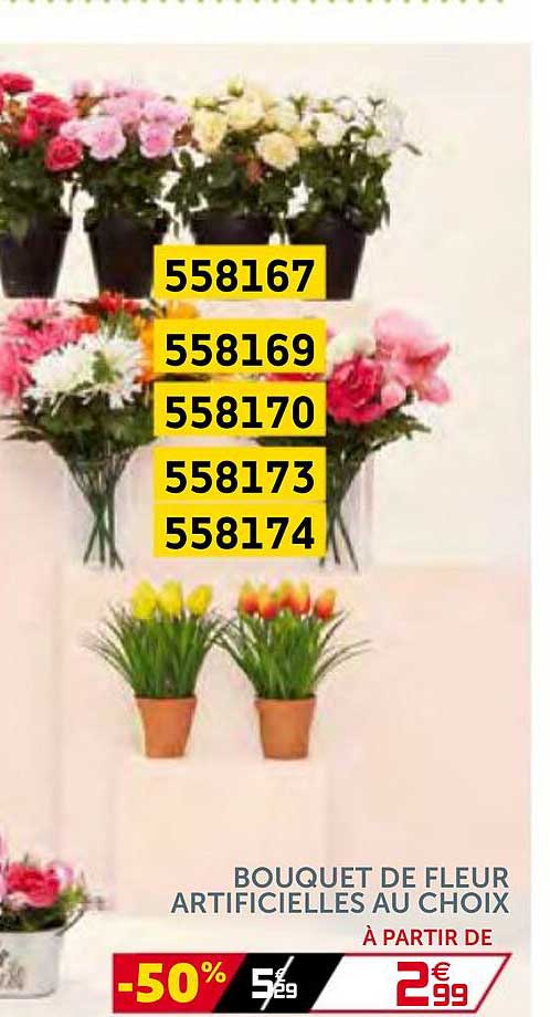 Offre Bouquet De Fleur Artificielles Au Choix chez GiFi