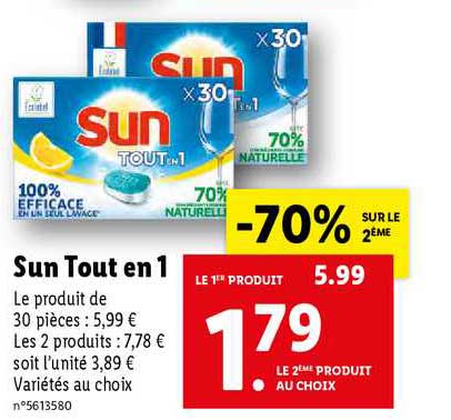 Promo Sun Tout En 1 chez Lidl - iCatalogue.fr